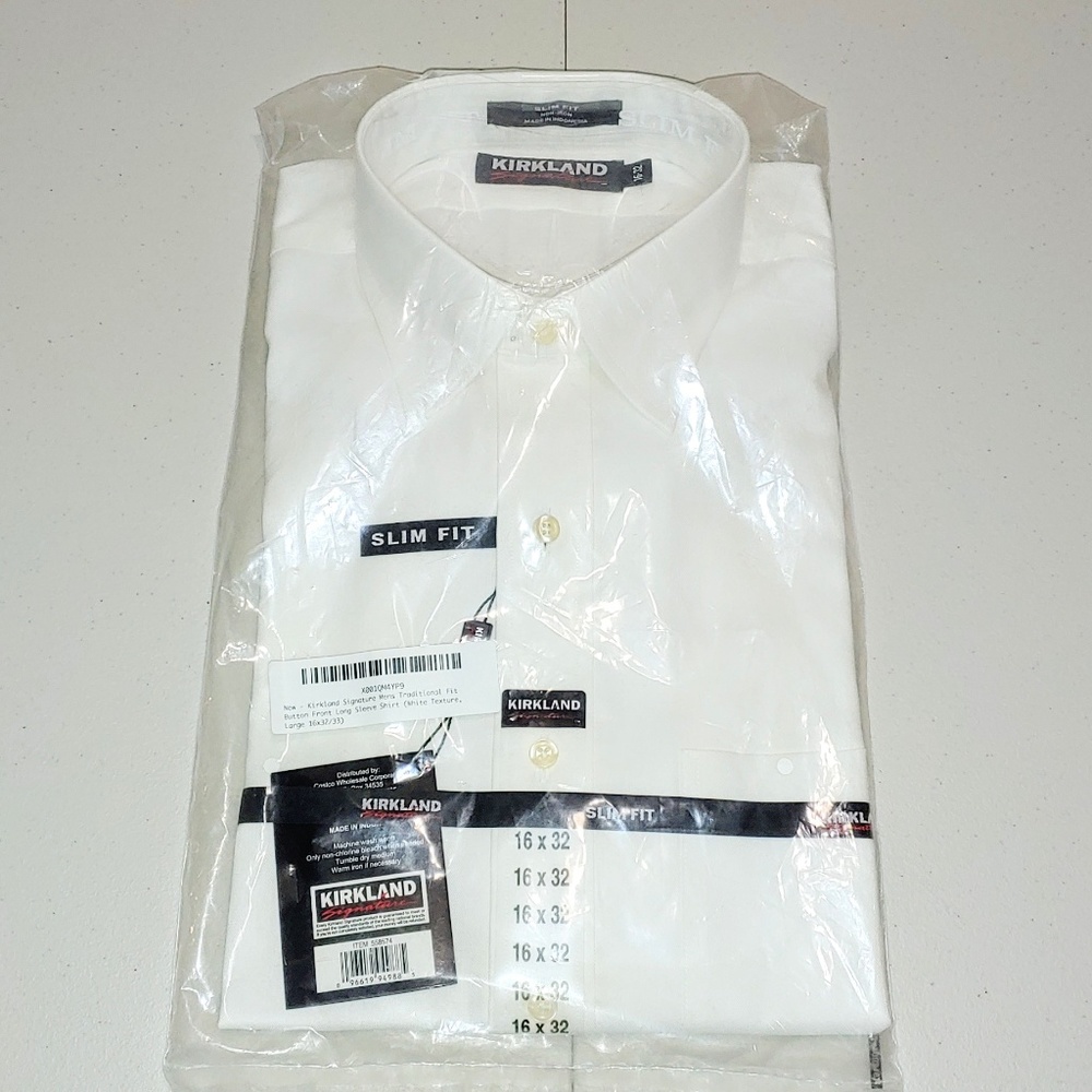 Kirkland Men's Long Sleeve Slim Fit Dress Shirt